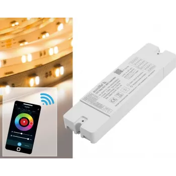 Controller per striscia LED EUROLITE 50531113 WiFi 5in1 – Controller Wi-Fi multicanale per strisce LED RGB/RGBW/monocromatiche