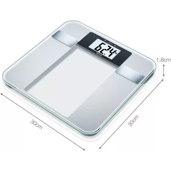 Bilancia pesapersone elettronica Beurer BG 13 Square grigia, trasparente