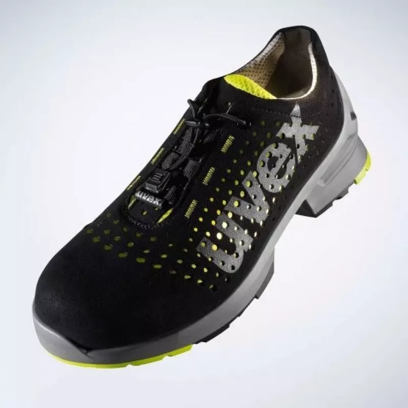 Scarpe antinfortunistiche Uvex 85438 unisex adulto nero lime poliuretano microvelluto