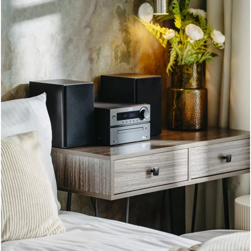 Mini sistema stereo Hi-Fi Adler AD 1917 — Bluetooth V5.3, CD/USB/MP3, 2×25 W RMS, sintonizzatore FM, equalizzatore a 4 bande, AUX, nero