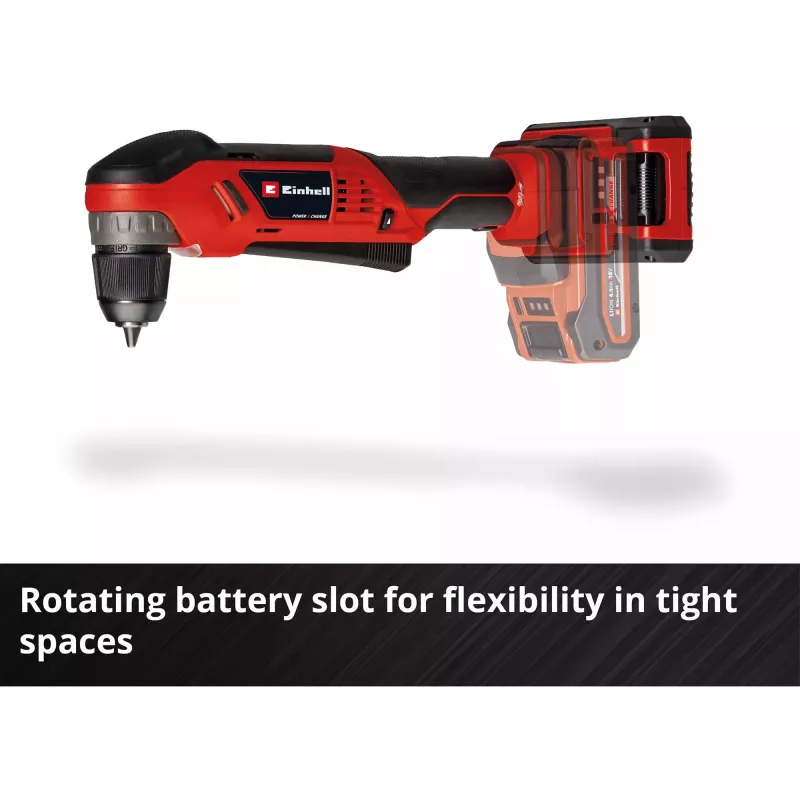 Einhell TE-AD 18 Li Solo trapano angolare a batteria, Power X-Change, 18 V, 45 Nm, senza batteria e caricabatterie, rosso/nero