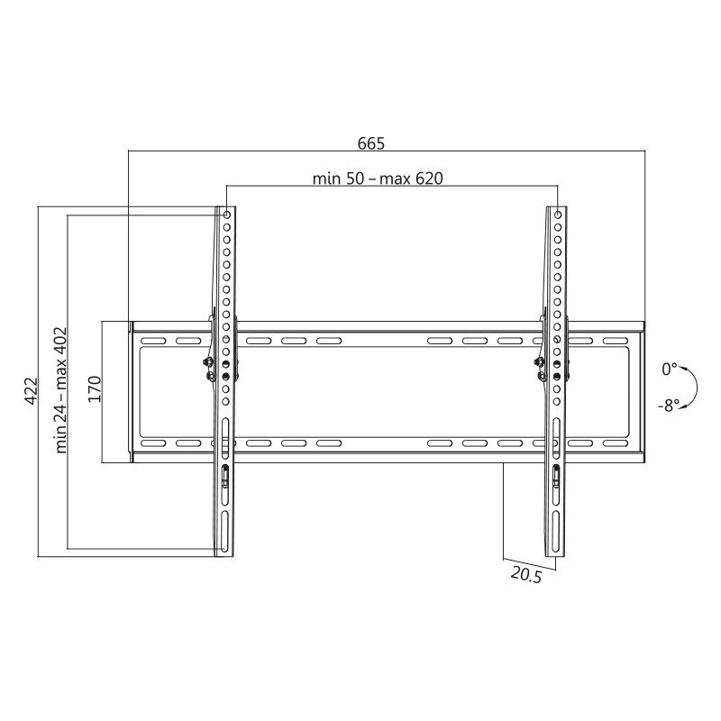 Supporto TV LogiLink BP0039 177,8 cm 70 nero acciaio inox
