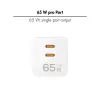 Adattatore presa USB doppio 65W, 2xUSB-C, bianco