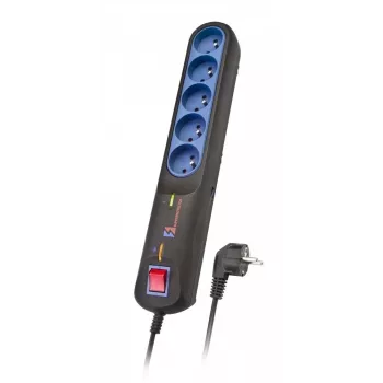 Ciabatta Lestar LFT 2005 — 5 prese tipo F, cavo 2,5 m, grigio/nero