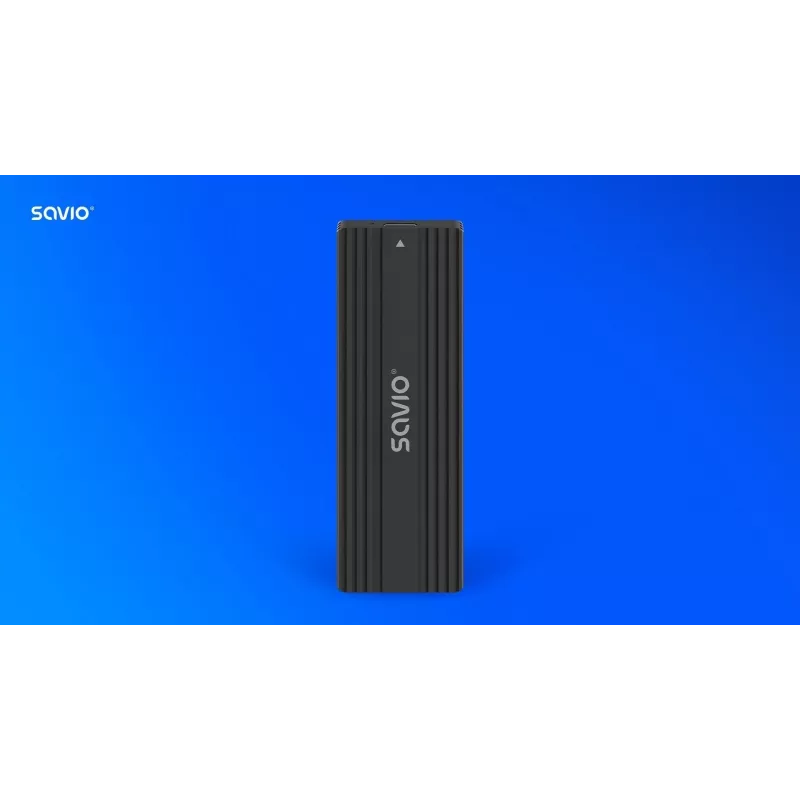 Case per SSD SAVIO AK-84 nero per unità M.2, USB 10 Gbit/s (Type-A / Type-C), alluminio + ABS