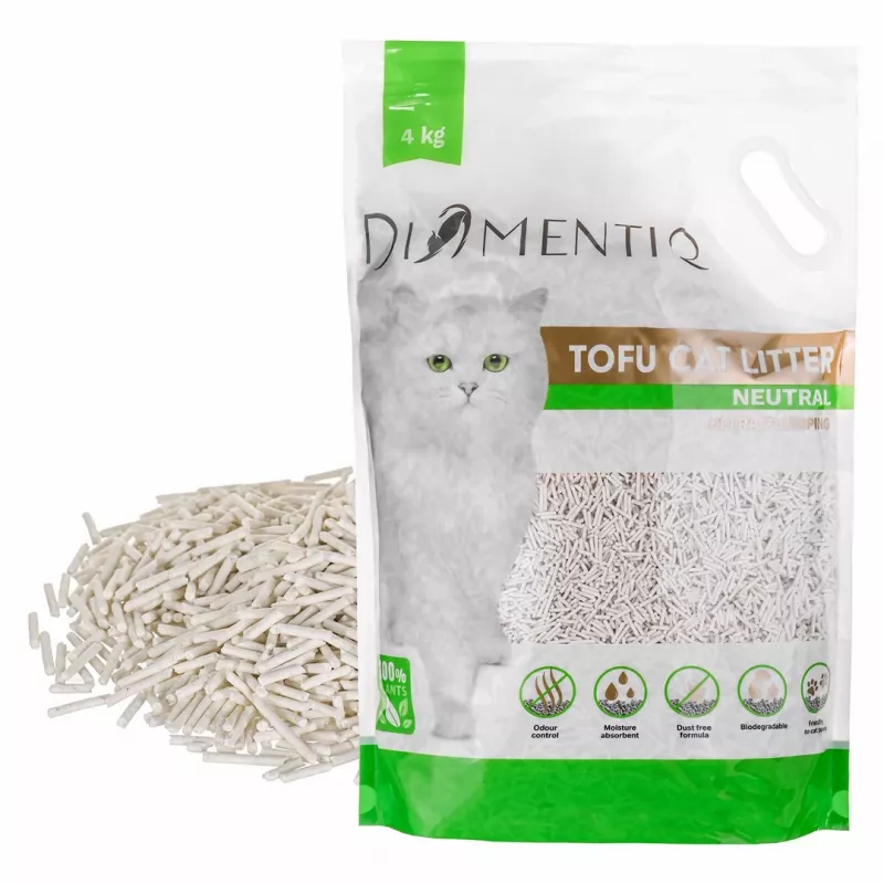 DIAMENTIQ Tofu Neutral Ultra agglomerante – lettiera vegetale – 4 kg