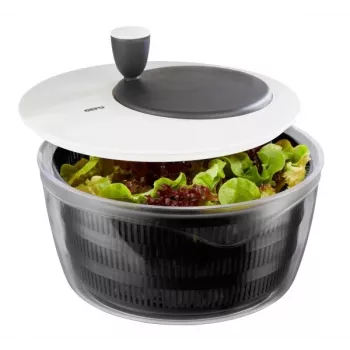 Centrifuga per insalata GEFU Rotare con manico a manovella, capacità 3 L, corpo in plastica, nero/bianco, lavabile in lavastoviglie