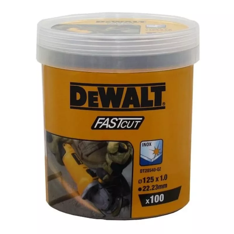 DeWalt DT20540-QZ Metal Target Inox dischi da taglio 125 x 1,0 mm, confezione da 100