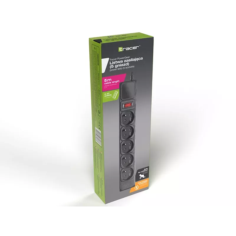 Protezione da sovratensione TRACER PowerGear Tracer 47138 5 m nero ciabatta con cavo da 5 m