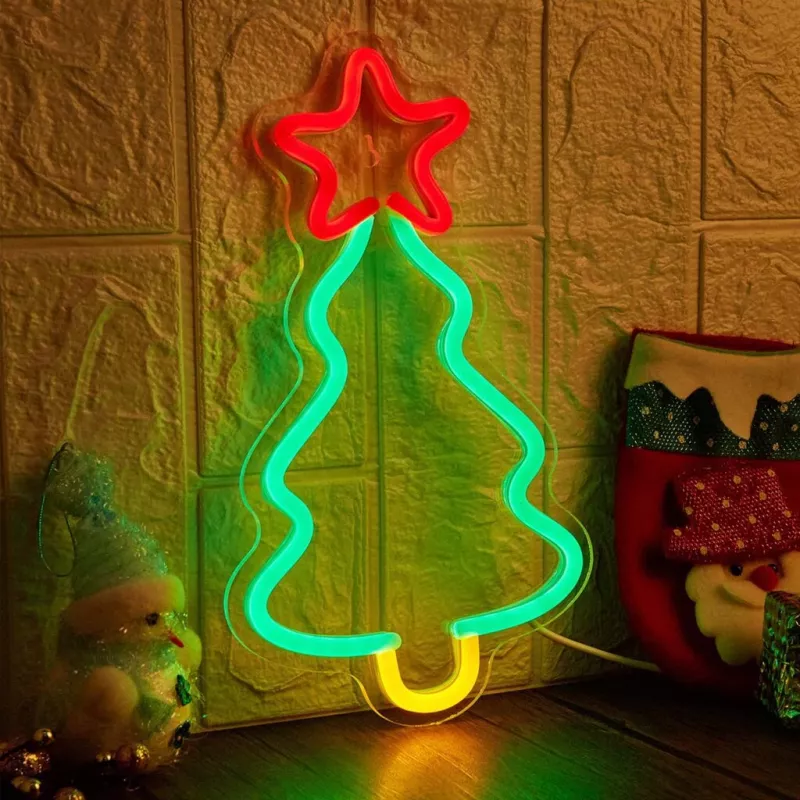 Manta SNL106MT luce LED a forma di albero di Natale in stile neon, alimentata via USB