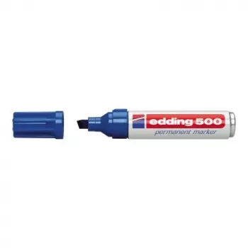 Pennarello permanente Edding 500 punta a scalpello blu