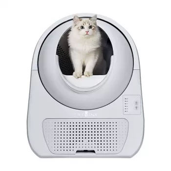 Lettiera autopulente per gatti Catlink Scooper Young, grigio – 13 l, 600 × 580 mm, adattatore 12 V