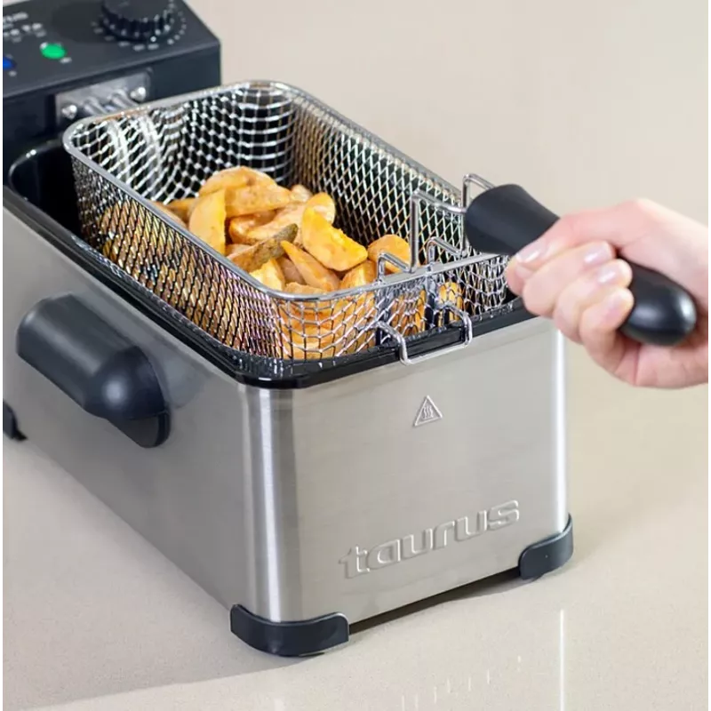 Friggitrice Taurus Fry 3 Single – capacità 3 L, 2000 W, acciaio inox, termostato regolabile 150–190°C