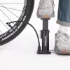 Rockbros 42610002001 pompa da terra per bicicletta con manometro nero
