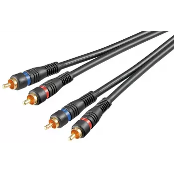 Wentronic Goobay - cavo audio - audio composite - RCA (M) su RCA (M) - 1,5 m - cavo coassiale a doppia schermatura - nero (50032)