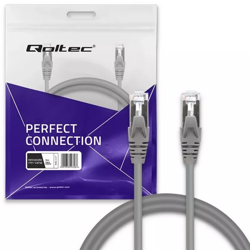 Cavo patch QOLTEC 54528 2xRJ45 CAT5e 3m nero