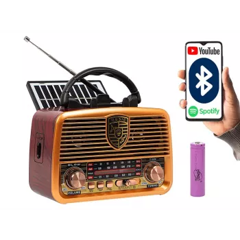 Radio analogica BLOW RA10 AM/FM solare 77-540 — ricevitore AM/FM con pannello solare e batteria di backup