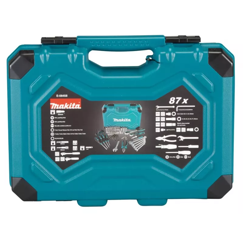 Set di utensili da meccanico Makita E-08458 87 utensili