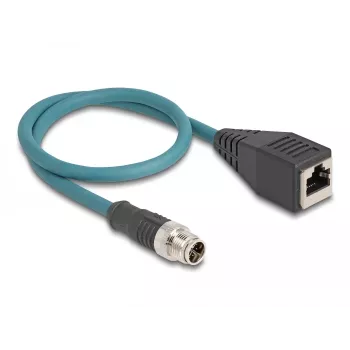 DeLOCK cavo adattatore M12 codifica X 8 pin connettore maschio su connettore femmina RJ45 50 cm