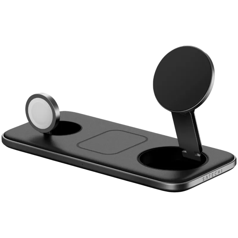 SATECHI Qi2 Trio Wireless Charging Pad - con connettori Type-A, C, G