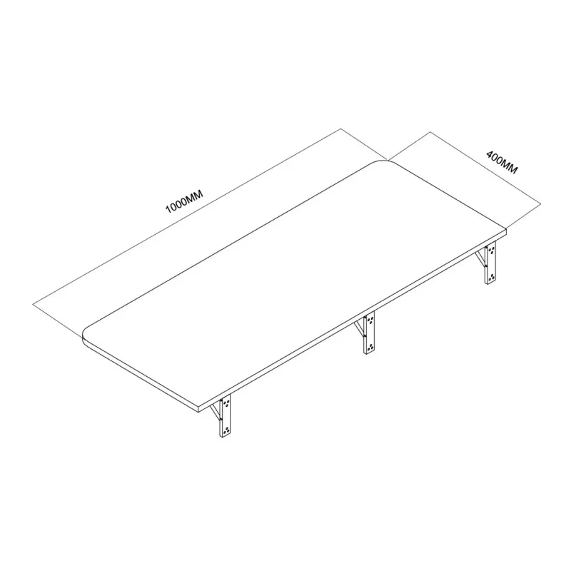 Maclean MC-128WD mensola pieghevole a parete, 100×40 cm, finitura effetto legno