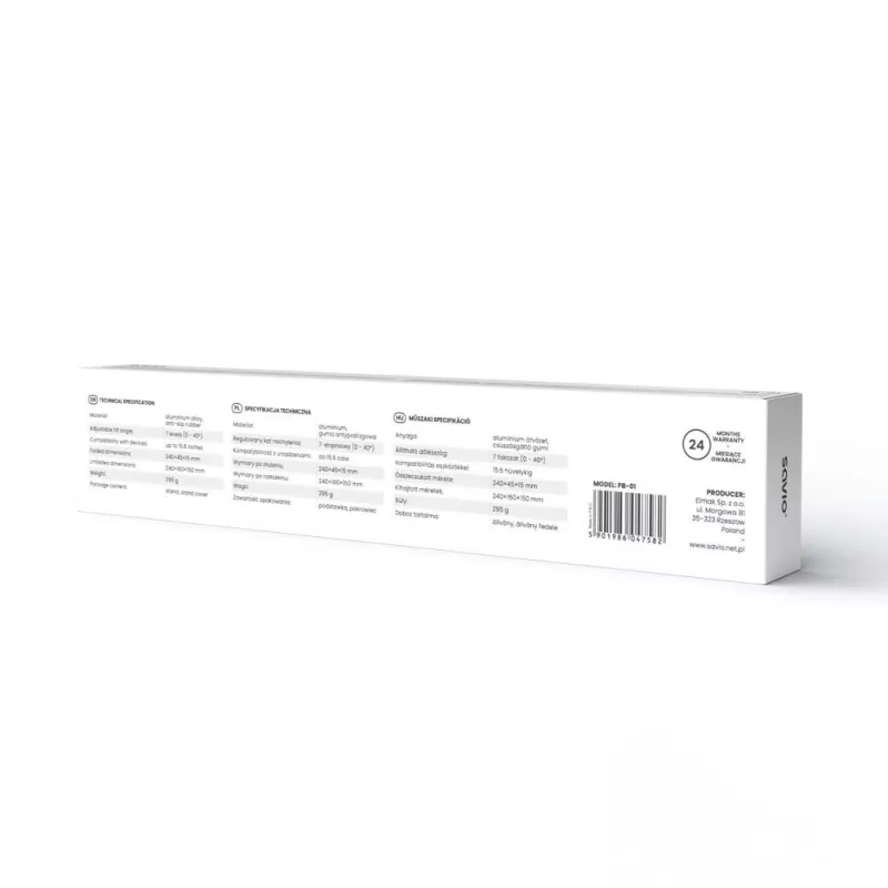 Supporto per laptop Savio SAVPB-01 argento