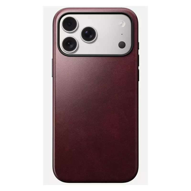 Custodia in pelle Nomad Modern per iPhone 17 Pro Max (6,9 pollici) – bordeaux, pelle+TPU+PC