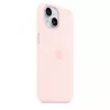 Custodia in silicone compatibile MagSafe per iPhone 15 - Rosa chiaro