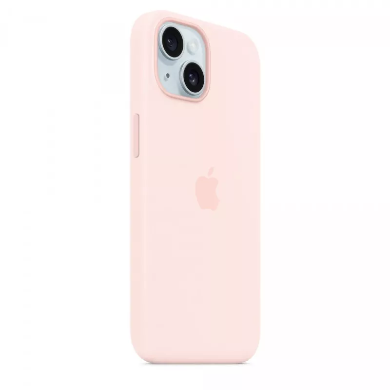 Custodia in silicone compatibile MagSafe per iPhone 15 - Rosa chiaro