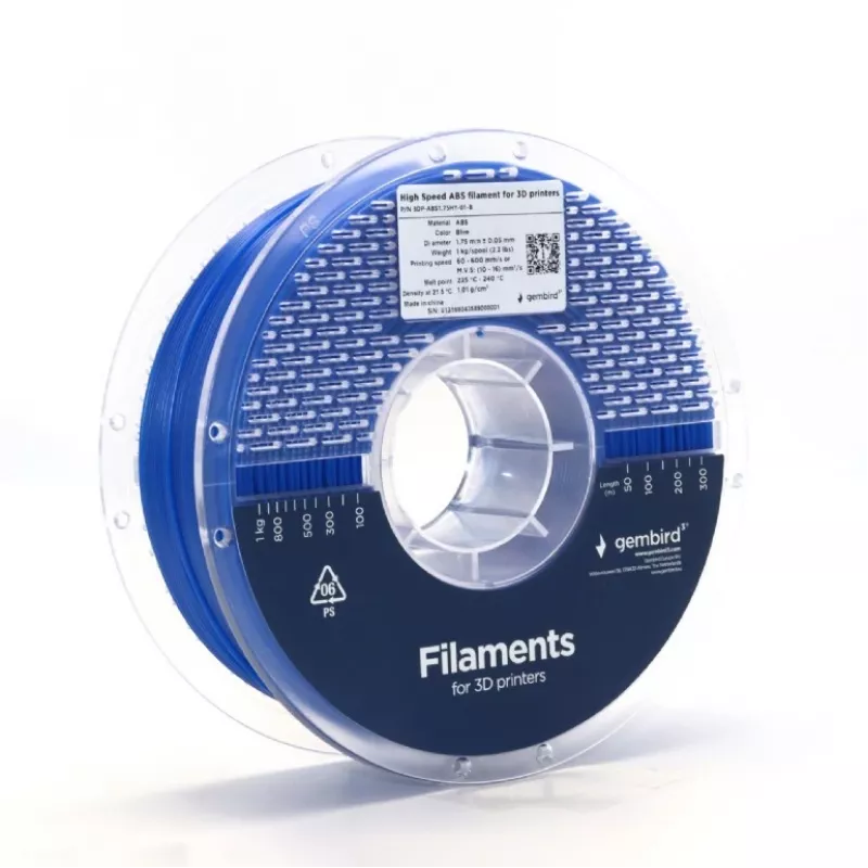 Filamento GEMBIRD ABS 1,75 mm 1 kg — blu per la stampa 3D