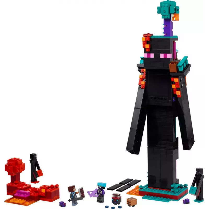 Giocattolo da costruzione LEGO Minecraft set 21279 La torre dell'Enderman, 867 pezzi, 2 minifigure, 450 mm di altezza