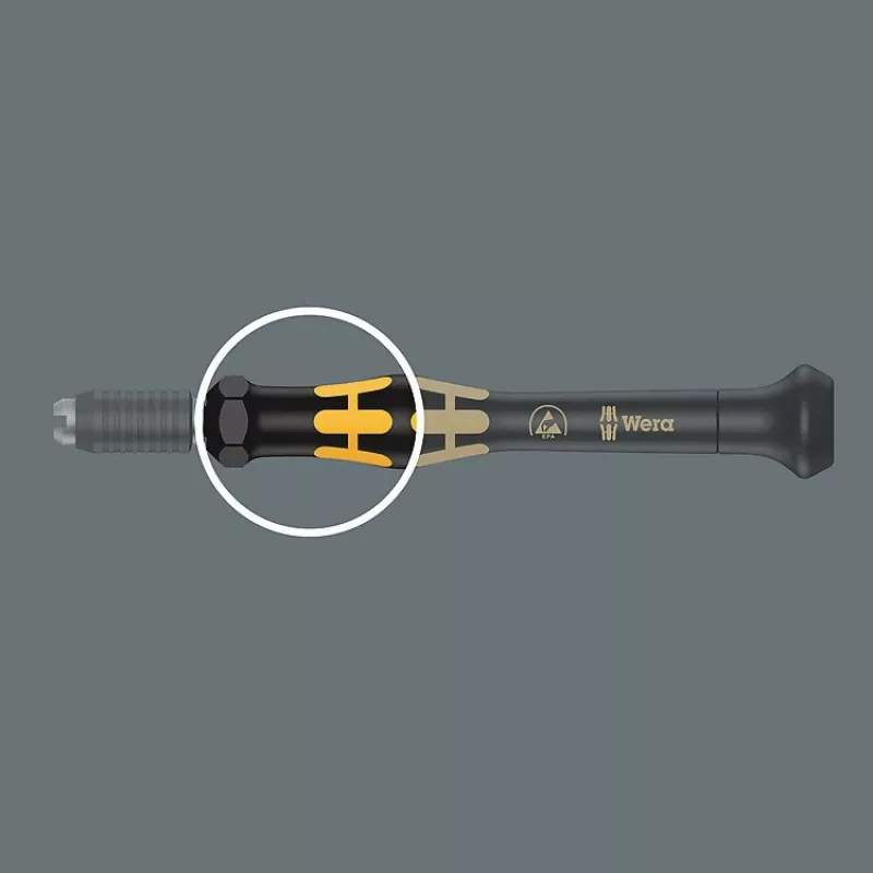 Cacciavite combinato Wera ESD/11 SB – 1 pezzo, punte Torx/Phillips/croce/taglio, manico in plastica (nero/giallo)