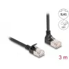 Cavo di rete DeLOCK RJ45 Cat.6A S/FTP sottile 90° 3 m nero