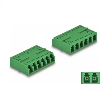 Giunto per fibra ottica DeLOCK HD LC Hexaplex femmina su LC Hexaplex femmina verde