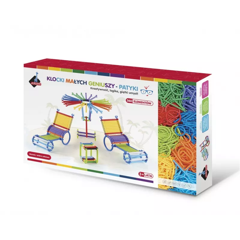Set di costruzioni Ascato Blocks Sticks 360 elementi in scatola