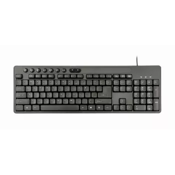 Tastiera full-size cablata Gembird KBS-UM-04 USB QWERTY US-inglese con mouse, nero, cavo 1,5 m