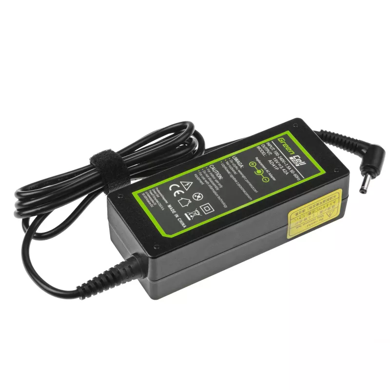 Alimentatore Green Cell AD41P 65W per laptop ASUS, 19V 3,42A, interno, nero