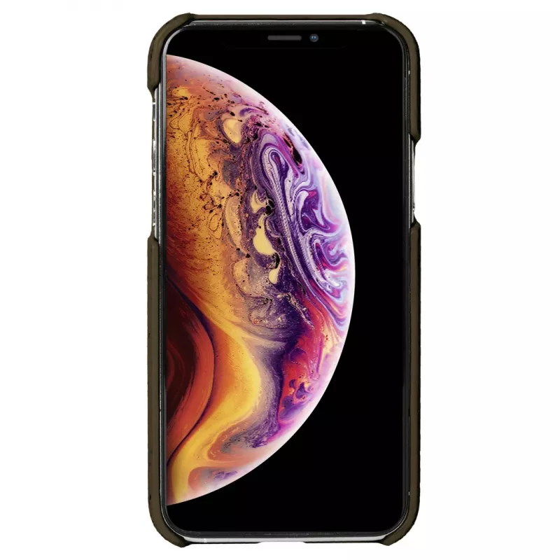 Custodia per cellulare Krusell Birka per Apple iPhone 11 Pro, custodia effetto pelle marrone scuro