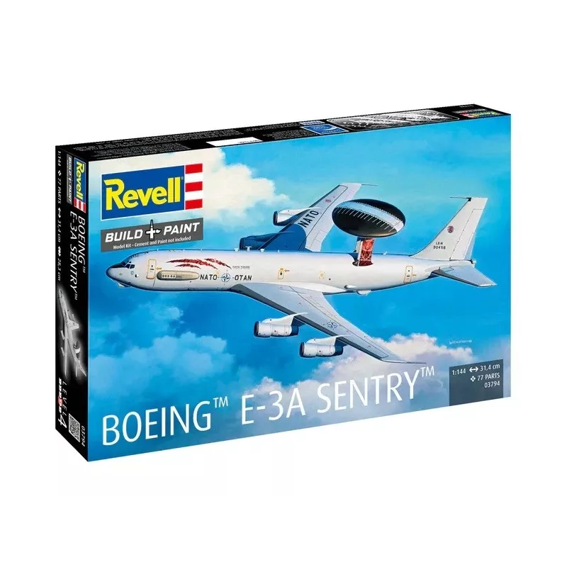 Modellino in plastica REVELL Boeing E-3A Sentry kit aereo in scala 1:144