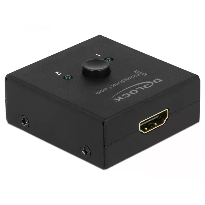 DeLock HDMI 2-1 bidirezionale 4K 60 Hz compatto - Retail Box - switch video/audio - 2 x HDMI - desktop (64072)