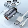Caricabatterie da auto usams C38 30W — 1x USB-A + 1x USB-C ricarica rapida