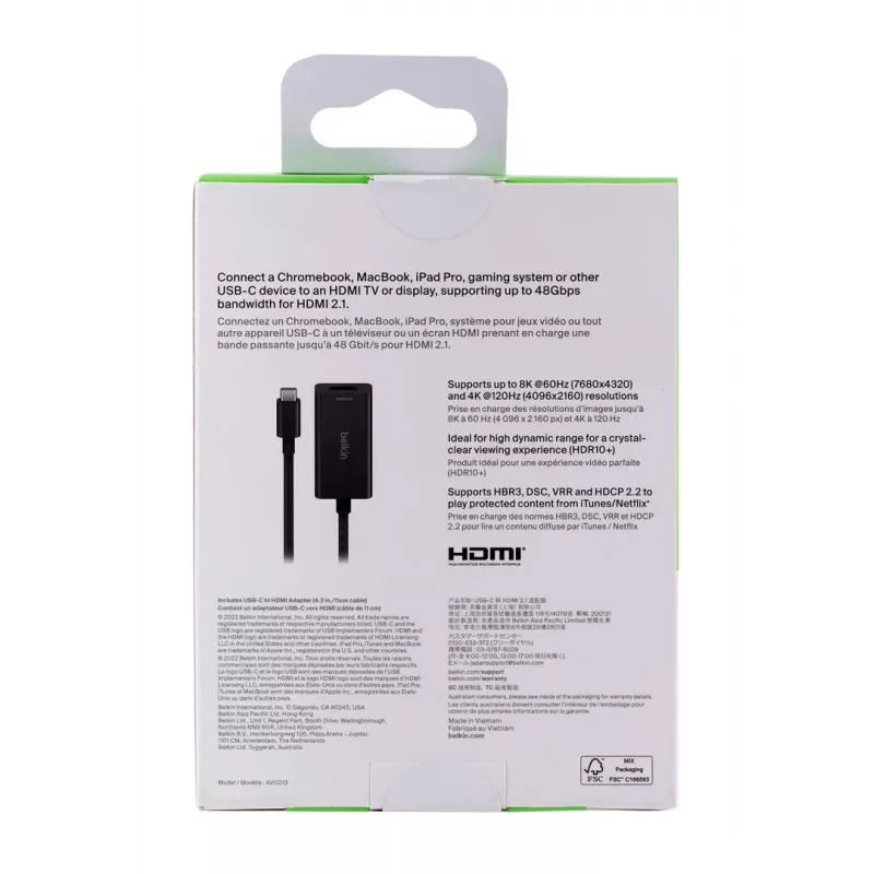 Belkin AVC013BTBK Adattatore cavo video HDMI Type-A (standard) USB Type-C nero
