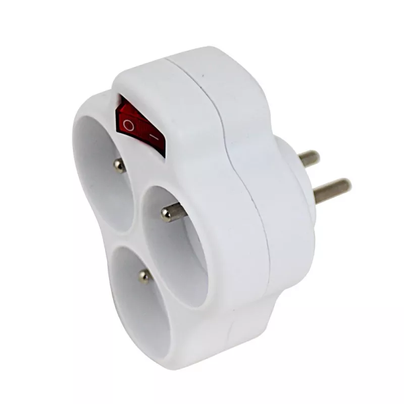 Esperanza ELK304W multipresa elettrica, 3 prese con interruttore, bianca
