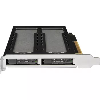 Rack di archiviazione mobile RAIDSONIC ToughArmor MB842MP-B — 2 vani estraibili per M.2 NVMe, PCIe 4.0 x16