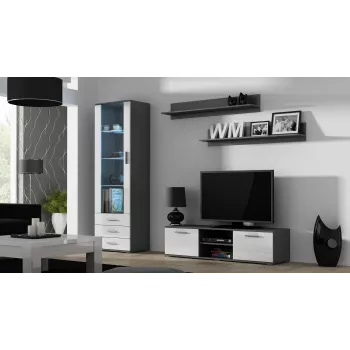 Mobile TV Cama SOHO 140 grigio/bianco lucido