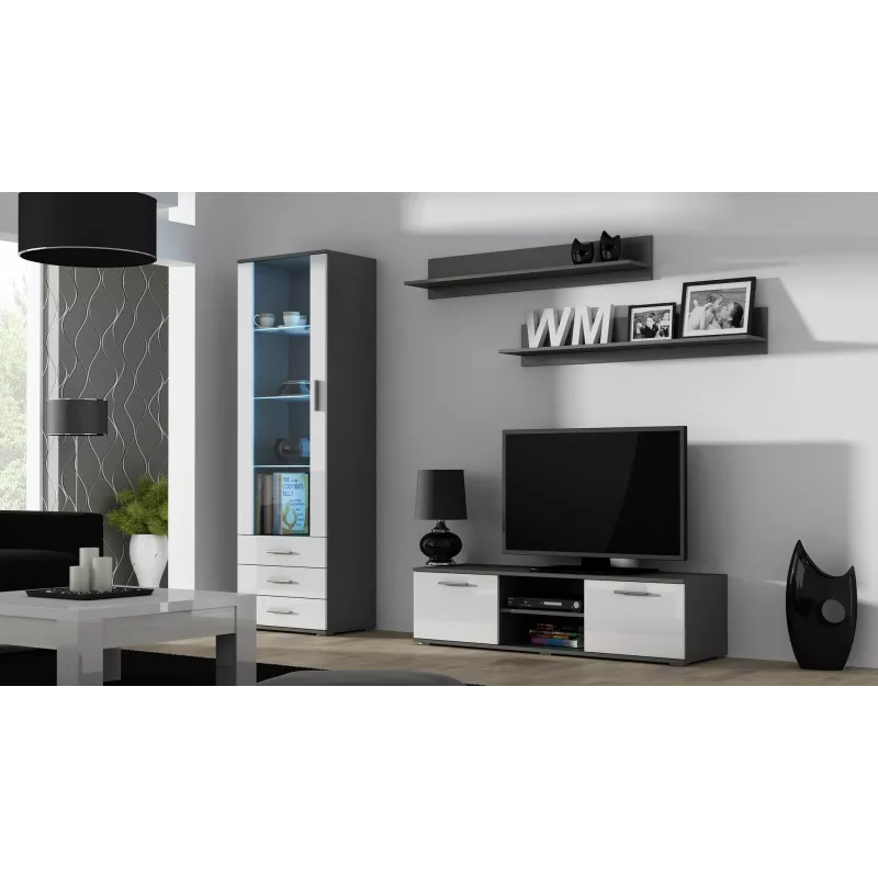 Mobile TV Cama SOHO 140 grigio/bianco lucido