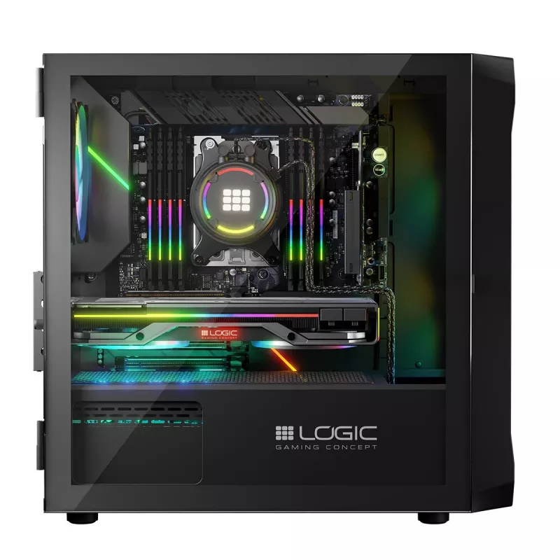 Case per computer Logic Concept Portos Mini ARGB Micro ATX nero