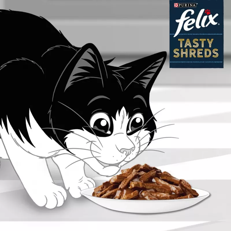 FELIX Tasty Shreds con manzo e pollo - 4x 80g