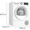 Asciugatrice Bosch WQG145APPL 9 kg a pompa di calore, 14 programmi, display LED, bianco