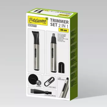 Set regolabarba 2-in-1 Maestro MR-666 USB — set doppia cura ricaricabile